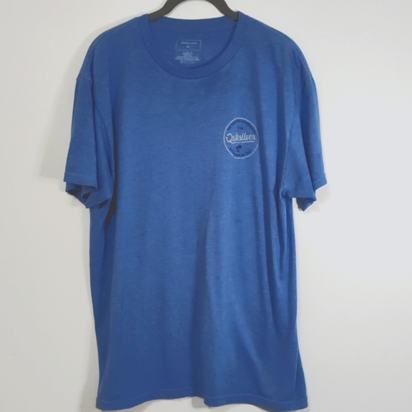 Quicksilver Graphic Short Sleeve Knit T Shirt Size L Premium Fit Blue Surf Skate - Picture 1 of 11